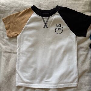 Kids' White and Black Raglan Tee Garanimals